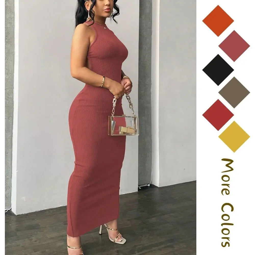 Elevate Your Summer Wardrobe with Our Elegant Bodycon Maxi Dress - A Perfect Blend of Comfort and Style
