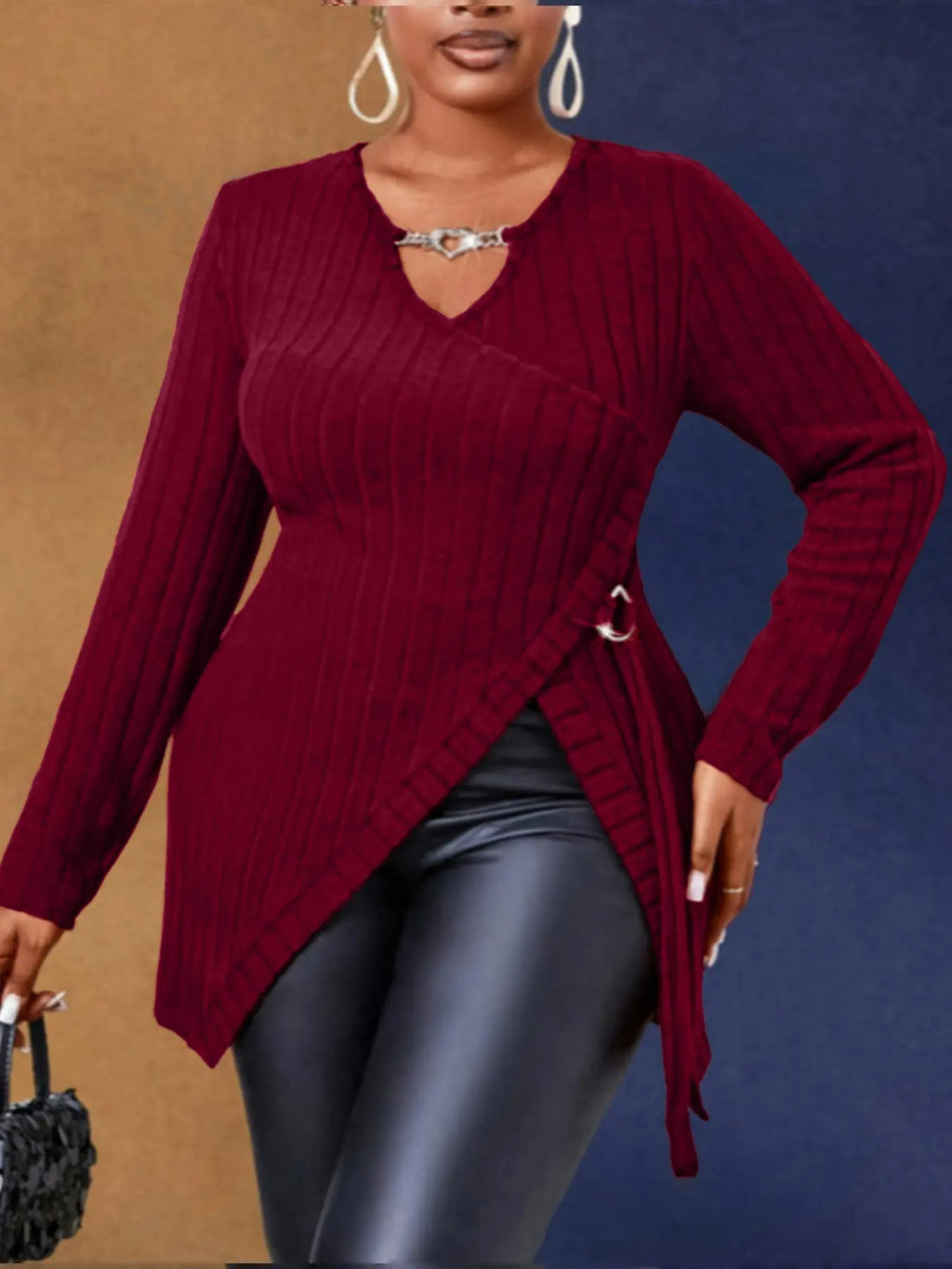 Plus Size A-Line Maxi Dress - Essential for Spring and Fall Elegance