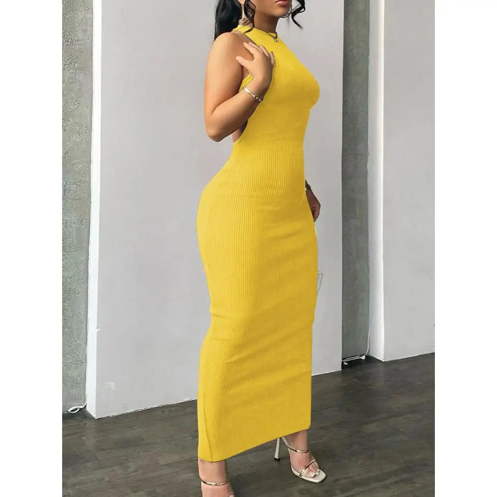 Elevate Your Summer Wardrobe with Our Elegant Bodycon Maxi Dress - A Perfect Blend of Comfort and Style