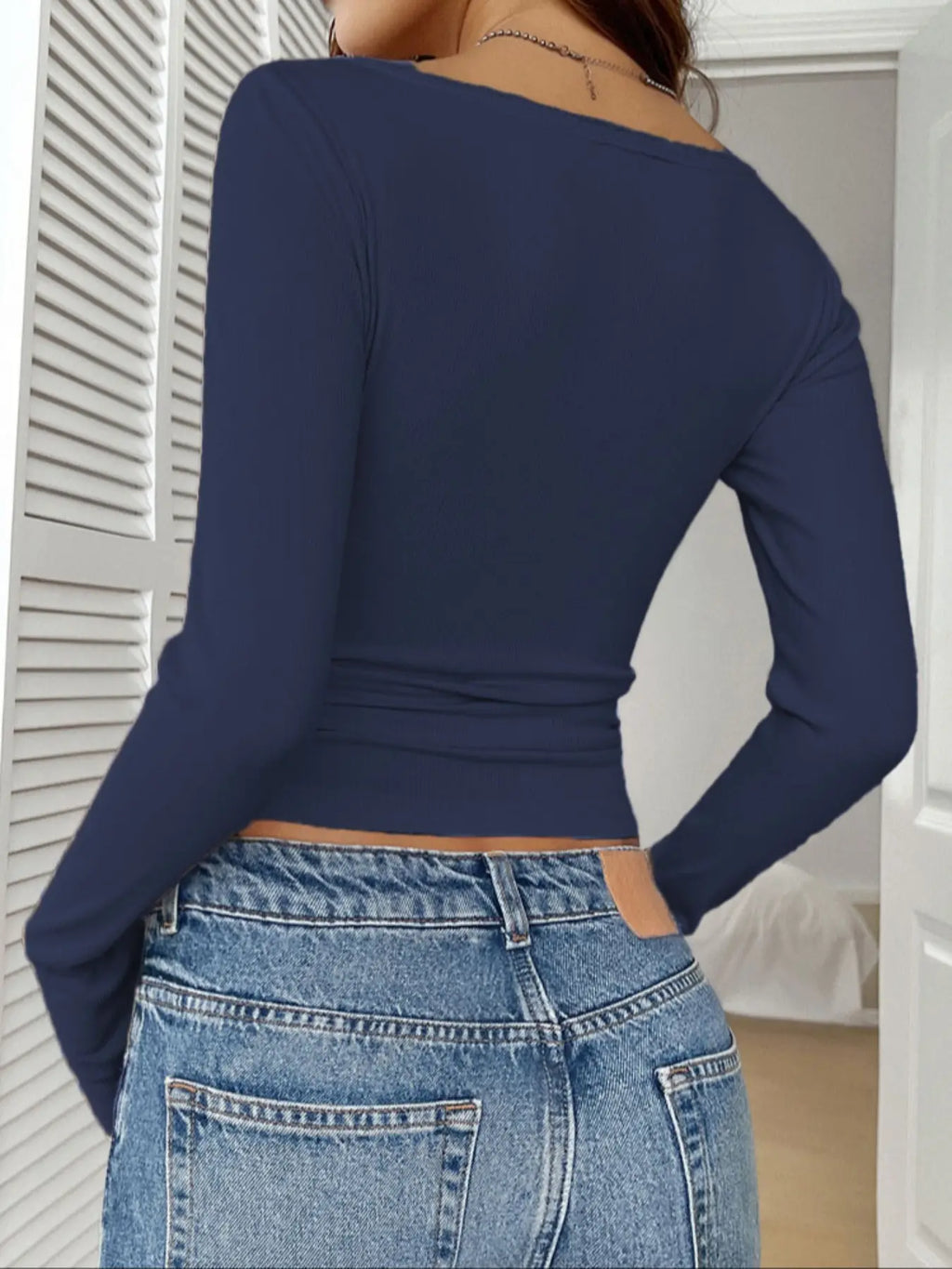 Chic Lace Trim V-Neck Long Sleeve Sweater - A Fall Fashion Essential